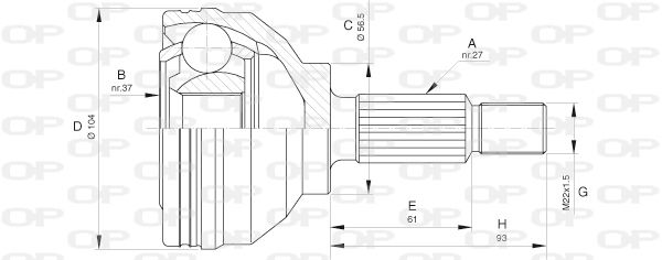 OPEN PARTS Nivelsarja, vetoakseli CVJ5627.10